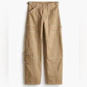 H&M twill cargo pants - dark beige - size 0